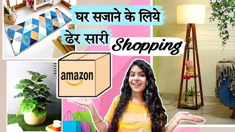 Home Decor Items AMAZON HAUL🤩 | Lamp, Plants, Table, Carpet Curtains Shopping