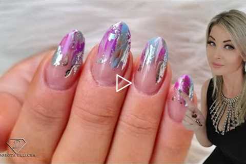 Super Quick abstract nail design. French nail art. Gel rebalance on client. Nail art for beginners.