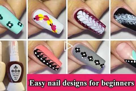 Easy nail art for beginners || Nail design within 2 minutes #naildesign #nailart