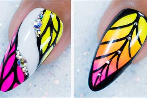 5 Easy Spring Leaf Nail Design Ideas + Tutorials | Colorful Nail Art Compilation
