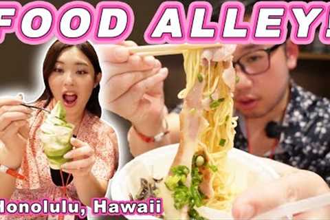 STREET FOOD ALLEY in HONOLULU! || [Oahu, Hawaii] Ramen, Shabu, & Matcha Soft Serve!