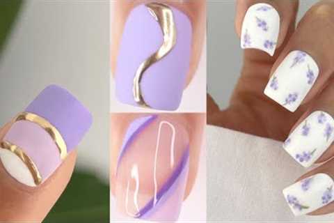 6 TRENDY spring/summer nail art designs! | purple nail art compilation gel polish chrome nails ideas