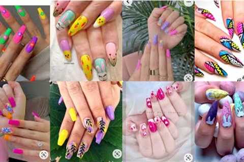 how to do diy acrylic nail designs at home || nail art compilations 2023 ||Summer nail designs 💅