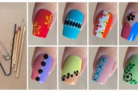 Top 10 Easy nail art designs with household items || Cute nail art designs on natural nails