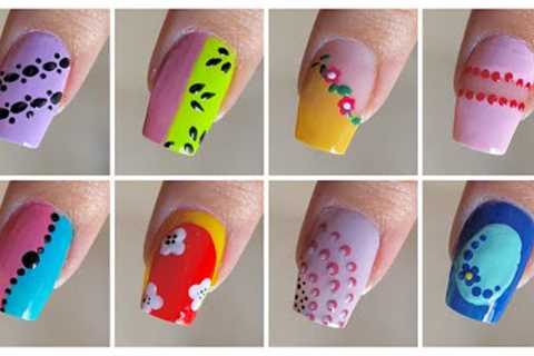 Top 8 Easy aesthetic nail art designs with household items || Cute nail art designs for beginners