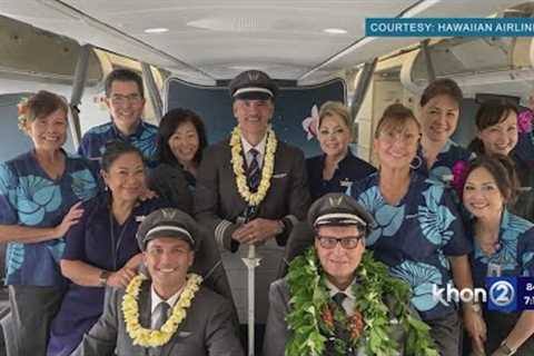 A family affair: retiring Hawaiian Airlines pilot takes to the skies one last time with family