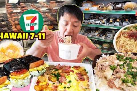 24 Hours Eating ONLY Grocery Store & 7-ELEVEN Food in Maui Hawaii