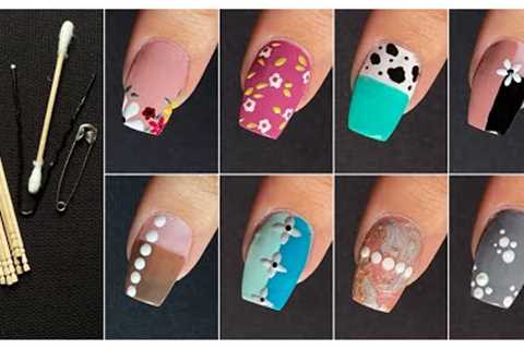 Top 8 Easy nail art designs with household items || New nail art designs